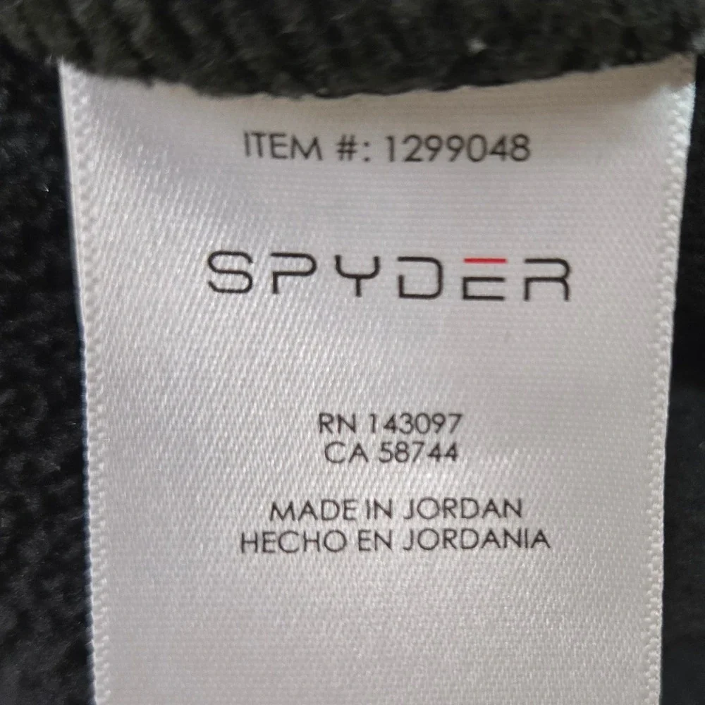 Spyder Men's Gray Black 1/4 Zip Pullover Fleece Jacket Size L